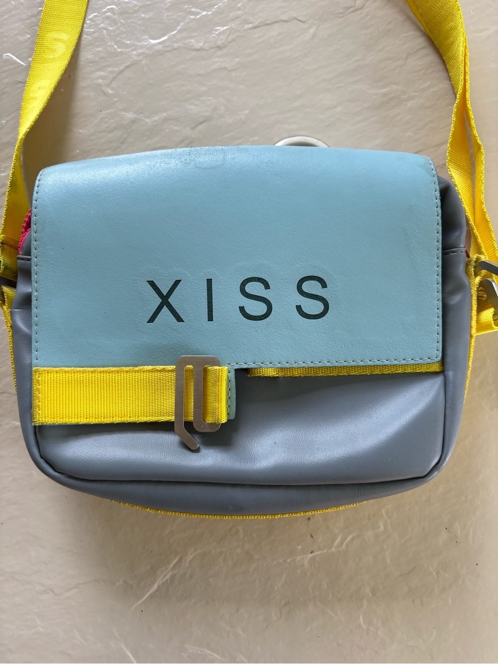 XISS (Czech sustainable brand) Women's Light Blue and Yellow Crossbody Bag
